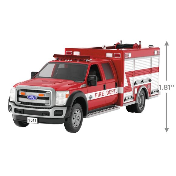 New! 2011 Ford F-550 Fire Engine Hallmark Keepsake Ornament Fire Dept. Truck